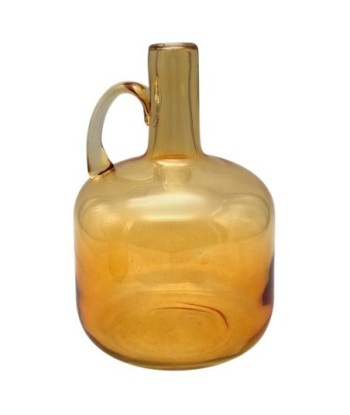 ORIGEN Home Decor Jarrón cristal Jarrones Y Portavelas | Jarrón Naranja - 24x15x15cm