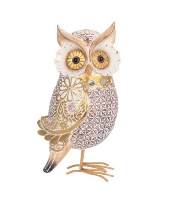 ORIGEN Home Decor Figura Búho Buhos | Figura de Búho Plateado - 23x12x10cm