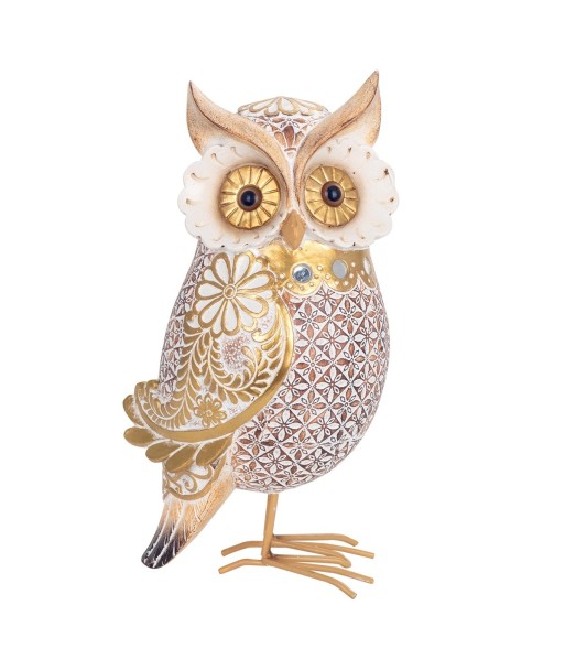 ORIGEN Home Decor Figura Búho Buhos | Figura de Búho Plateado - 23x12x10cm