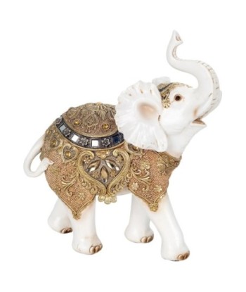 ORIGEN Home Decor Figura Elefante Africanas Y Elefantes | Figura de Elefante Blanco - 26x22x10cm