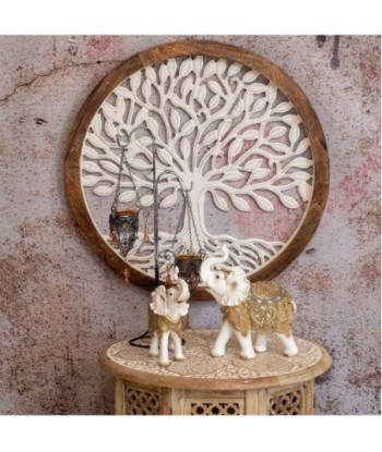 ORIGEN Home Decor Figura Elefante Africanas Y Elefantes | Figura de Elefante Blanco - 26x22x10cm