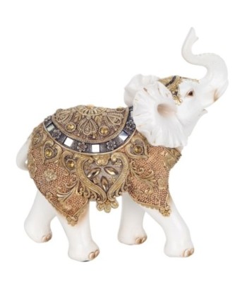 ORIGEN Home Decor Figura Elefante Africanas Y Elefantes | Figura de Elefante Blanco - 22x21x9cm