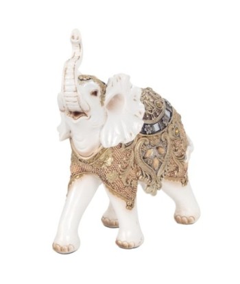 ORIGEN Home Decor Figura Elefante Africanas Y Elefantes | Figura de Elefante Blanco - 22x21x9cm