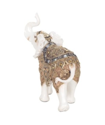 ORIGEN Home Decor Figura Elefante Africanas Y Elefantes | Figura de Elefante Blanco - 22x21x9cm