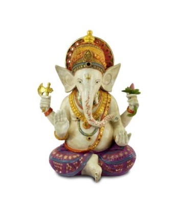 Signes Grimalt By Sigris - Figuras Decorativas | Figura Dios Ganesha Resina - 38 x 21 x 29  cm | Color: Blanco