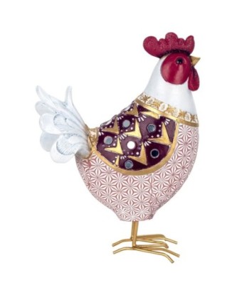 ORIGEN Home Decor Figura Gallina Animales | Figura de Gallina Lila - 24x17x7cm