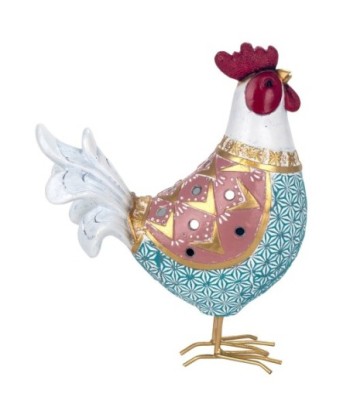 ORIGEN Home Decor Figura Gallina Animales | Figura de Gallina Azul - 21x16x7cm