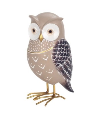ORIGEN Home Decor Figura Búho Buhos | Figura de Búho Beige - 16x8x8cm