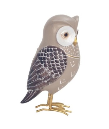 ORIGEN Home Decor Figura Búho Buhos | Figura de Búho Beige - 14x8x7cm