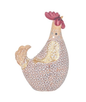 ORIGEN Home Decor Figura Gallina Animales | Figura de Gallina Beige - 20x14x8cm