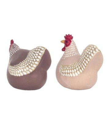 ORIGEN Home Decor Figura Gallina 2 U Animales | Figura de Gallina Multicolor - 7x12x6cm
