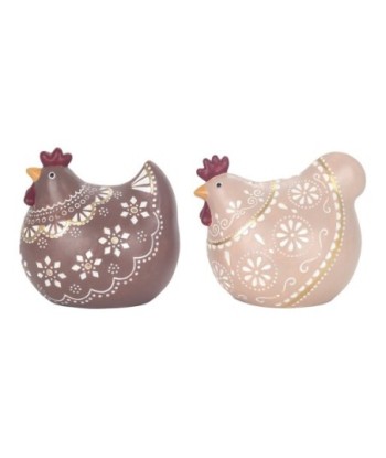 ORIGEN Home Decor Figura Gallina 2 U Animales | Figura de Gallina Multicolor - 14x15x11cm