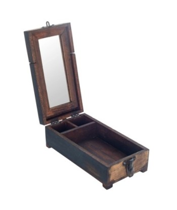 ORIGEN Home Decor Joyero con espejo Cajas Y Joyeros | Caja Marrón - 10x26x14cm