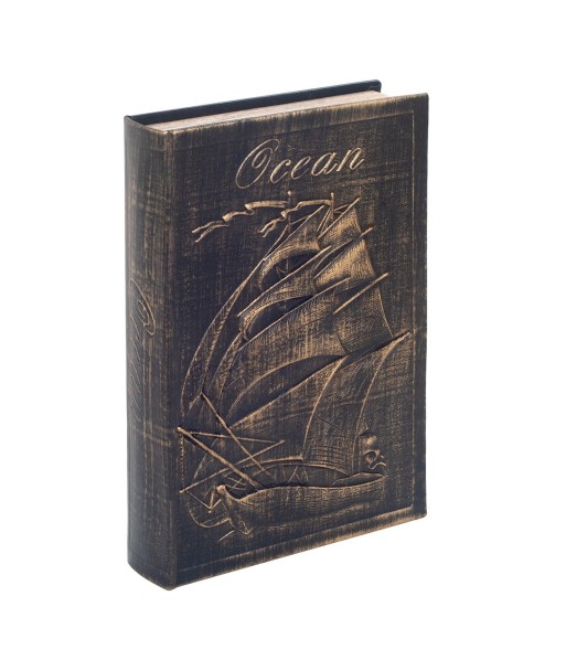 ORIGEN Home Decor Caja libro Velero Cajas Libro | Cajas de libro Negro Rectangular - 27x18x5cm