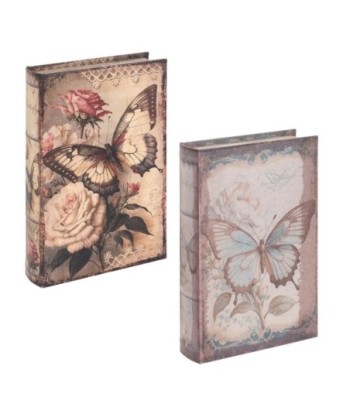 ORIGEN Home Decor Cajas Libro Set 2 Unidades Cajas Libro | Cajas de libro Marrón Rectangular - 26x17x5cm