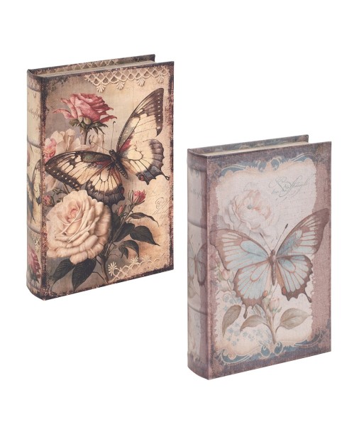 ORIGEN Home Decor Cajas Libro Set 2 Unidades Cajas Libro | Cajas de libro Marrón Rectangular - 26x17x5cm