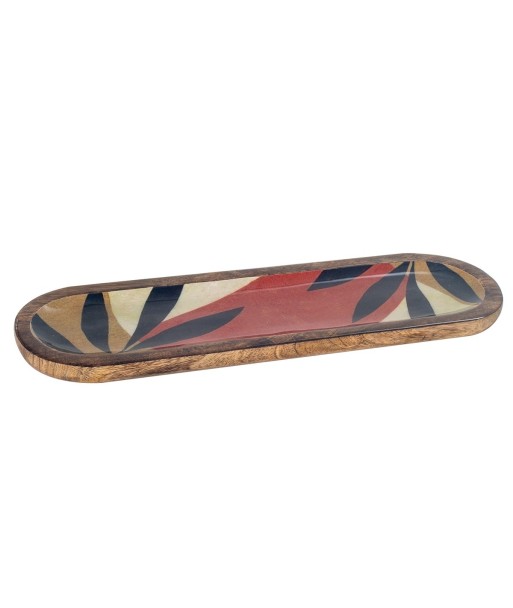 ORIGEN Home Decor Bandeja oval hojas Cajas Y Bandejas | Plato Marrón - 2x46x14cm