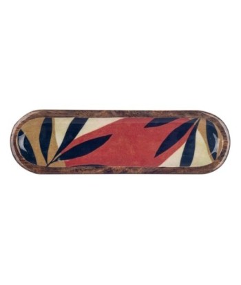 ORIGEN Home Decor Bandeja oval hojas Cajas Y Bandejas | Plato Marrón - 2x46x14cm