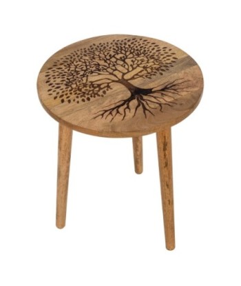 ORIGEN Home Decor Mesa arbol de vida Mueble Auxiliar | Mesa auxiliar Marrón - 48x40x40cm