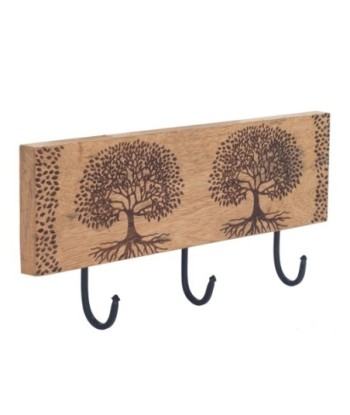 ORIGEN Home Decor Percha pomos arbol de vida Percheros | Perchero Marrón - 16x38x5cm