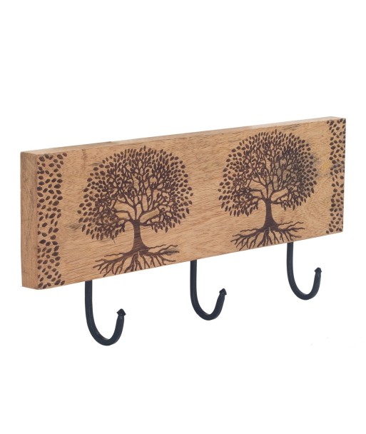ORIGEN Home Decor Percha pomos arbol de vida Percheros | Perchero Marrón - 16x38x5cm