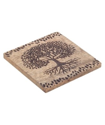 ORIGEN Home Decor Posavasos Árbol Bida4 U Posavasos | Marrón Rectangular - 1x10x10cm