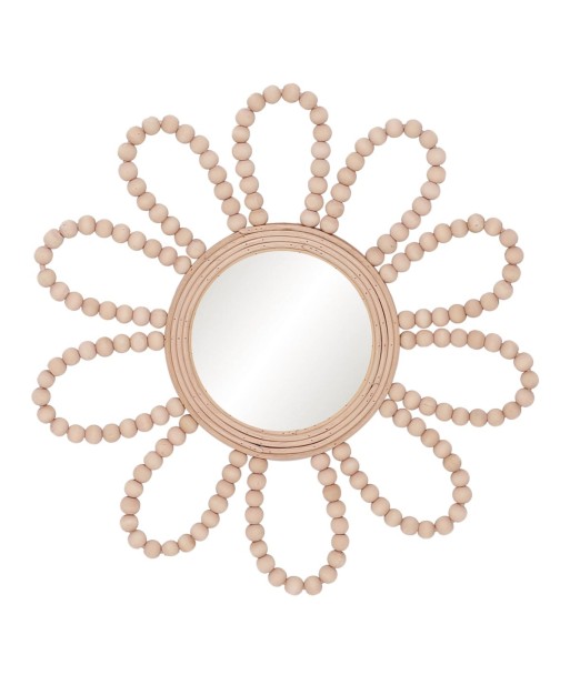 Espejo Decorativo de Palma Natural 36cm para Pared, Espejo Floral de Diseño Único, Ideal para Decoración de Interiores