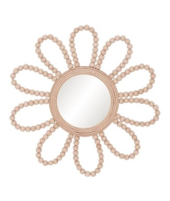 Espejo Decorativo de Palma Natural 36cm para Pared, Espejo Floral de Diseño Único, Ideal para Decoración de Interiores