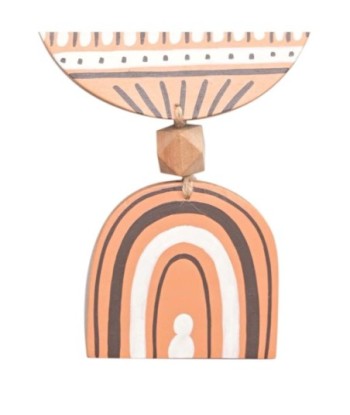 ORIGEN Home Decor Colgante de madera Colgantes | Colgante Naranja - 32x16x3cm