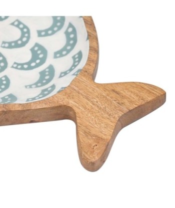 ORIGEN Home Decor Bandeja pez Bandejas | Bandeja de Decoración Azul - 3x26x16cm