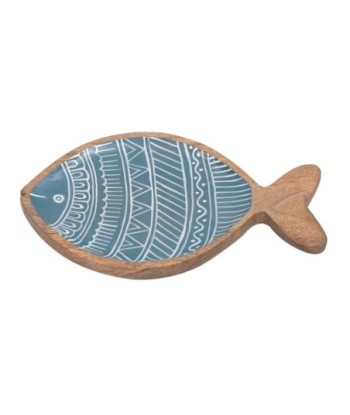 ORIGEN Home Decor Bandeja pez Bandejas | Bandeja de Decoración Azul - 3x32x21cm