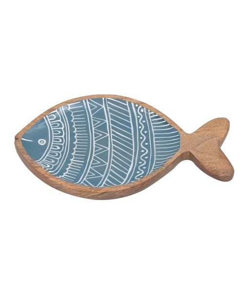 ORIGEN Home Decor Bandeja pez Bandejas | Bandeja de Decoración Azul - 3x32x21cm