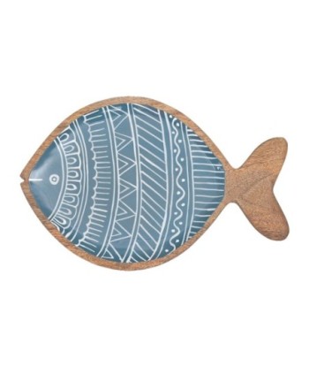 ORIGEN Home Decor Bandeja pez Bandejas | Bandeja de Decoración Azul - 3x32x21cm