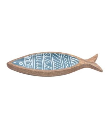 ORIGEN Home Decor Bandeja pez Bandejas | Bandeja de Decoración Azul - 3x31x9cm