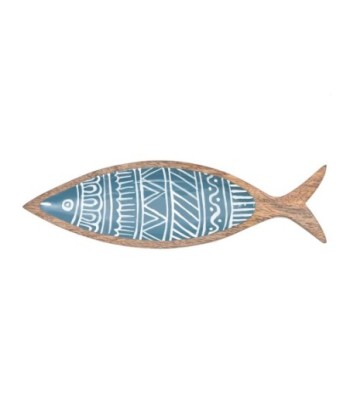 ORIGEN Home Decor Bandeja pez Bandejas | Bandeja de Decoración Azul - 3x31x9cm
