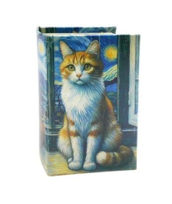 Caja Libro Gato Decorativa para Almacenamiento, Ideal como Regalo Original y Accesorio de Hogar, Estilo Contemporáneo
