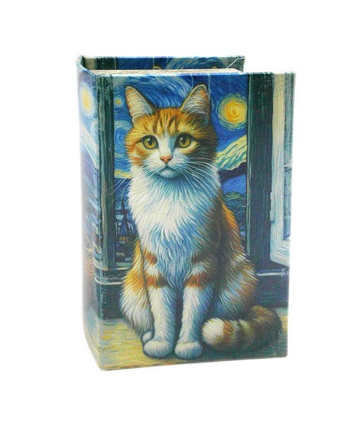 Caja Libro Gato Decorativa para Almacenamiento, Ideal como Regalo Original y Accesorio de Hogar, Estilo Contemporáneo