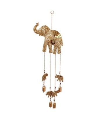 ORIGEN Home Decor Adorno Movil Elefante Colgantes Metal | Colgante de metal Marrón - 35x11x2cm