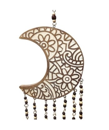 ORIGEN Home Decor Adorno Movil Luna Colgantes Metal | Colgante de metal Dorado - 35x7x2cm