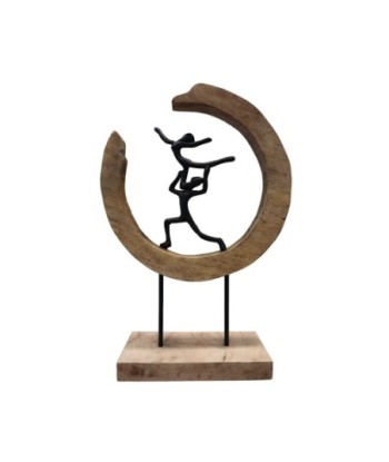 ORIGEN Home Decor Figura mujer hombre circulo Varios | Figura de Persona Marrón - 49x34x10cm