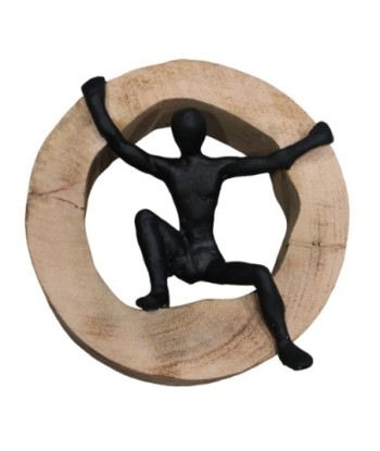 ORIGEN Home Decor Figura blanca sentada tronco Varios | Figura de Persona Marrón - 18x18x7cm