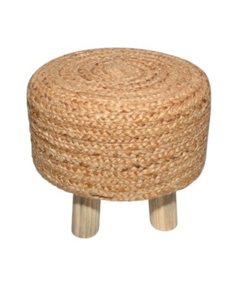 ORIGEN Home Decor Taburete yute Mueble Auxiliar | Taburete Marrón Redondo - 45x35x35cm