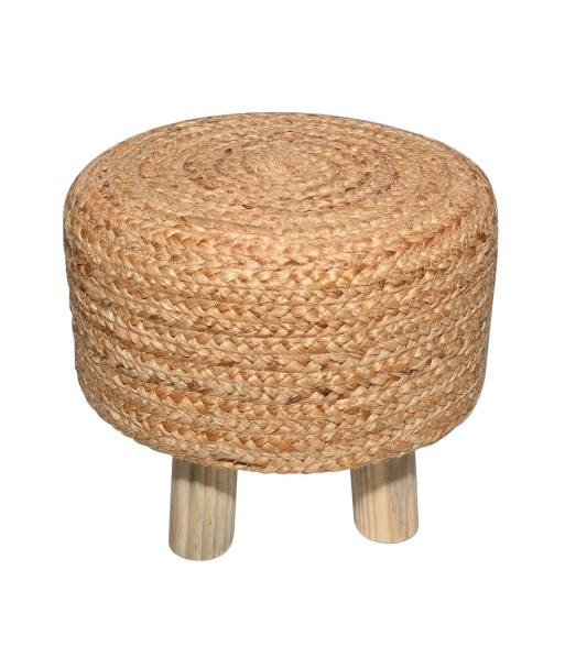 ORIGEN Home Decor Taburete yute Mueble Auxiliar | Taburete Marrón Redondo - 45x35x35cm