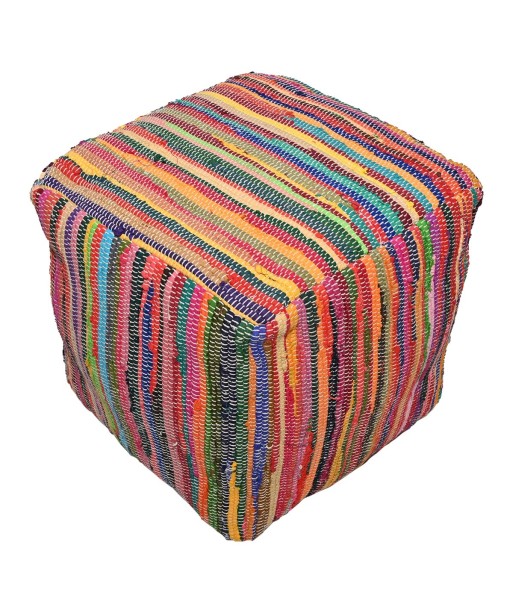 ORIGEN Home Decor Puff chindi Mueble Auxiliar | Puff Multicolor - 45x45x45cm