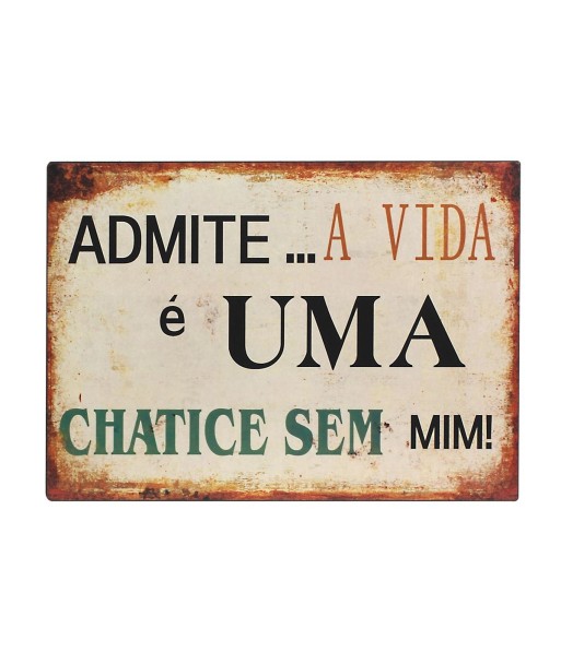 ORIGEN Home Decor Adornos pared portugues Placas Metal | Placa de Metal Marrón Rectangular - 24x33x1cm