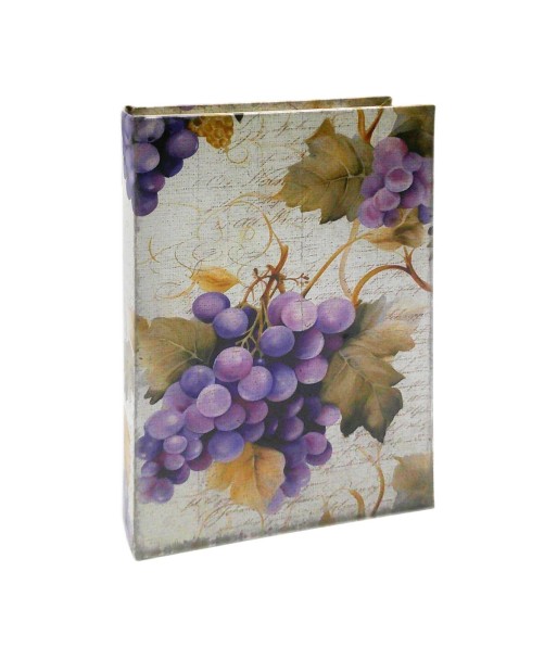Caja Libro Uva Decorativa para Almacenamiento, Regalo Ideal, Estilo Romántico, Caja de Libro MDF, Organización