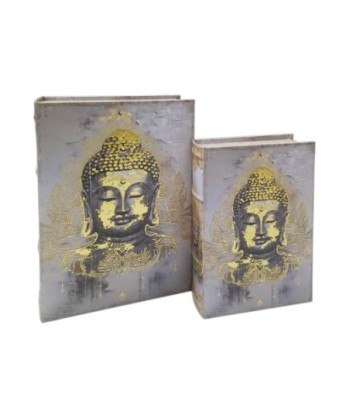Caja Libro Buda Set de 2, Decoración Oriental para Hogar, Regalo Único, Estilo Zen, Almacenamiento Elegante,