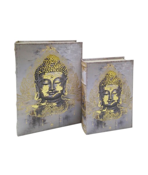 Caja Libro Buda Set de 2, Decoración Oriental para Hogar, Regalo Único, Estilo Zen, Almacenamiento Elegante,