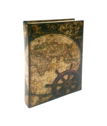 Caja Libro Mapa Mundo Decorativa para Almacenamiento y Regalo Original, Estilo Vintage, Ideal para Librerías