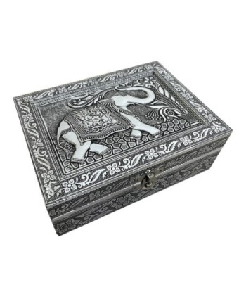 ORIGEN Home Decor Joyero organizador elefante Cajas Y Joyeros | Caja Blanco Rectangular - 7x20x15cm